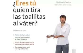 El sector andaluz del agua lanza una campaña para sensibilizar sobre el mal uso de las toallitas