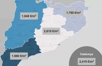 El precio medio del agua en Cataluña durante 2020 ha sido de 2,4 euros el metro cúbico