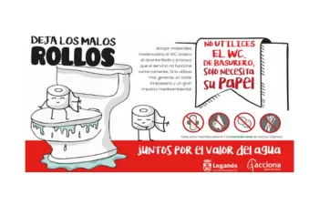 ACCIONA Agua y Leganés lanzan una campaña sobre la importancia de no arrojar materiales inadecuados al váter