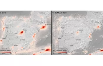 La caída de la contaminación por el confinamiento se ve desde el espacio